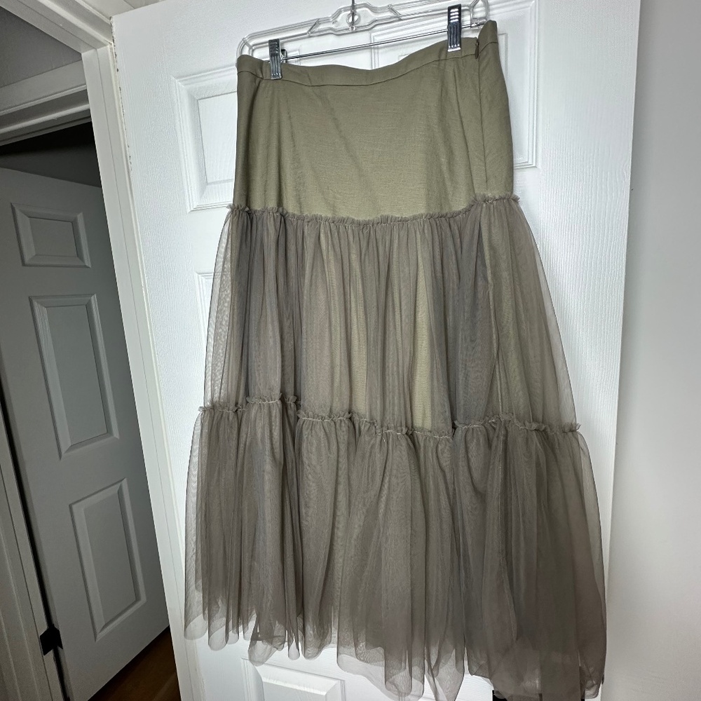 Mare Mare By Anthropologie Tan Tulle Skirt